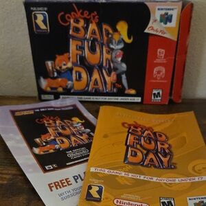 Conker's Bad Fur Day for Nintendo 64 - Box And Booklets.